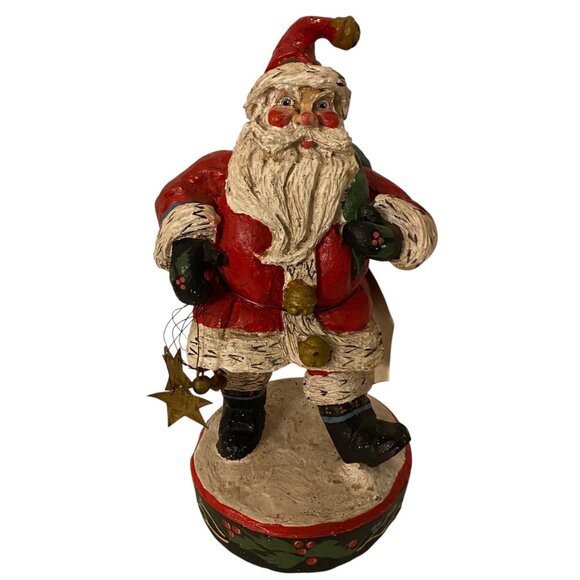 Vintage House Of Hatten 1992 Santa Figurine Sack & Stars 11” Christmas Decor